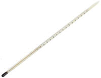 A Long glass thermometer, used to check temperature of food before being given to the chick